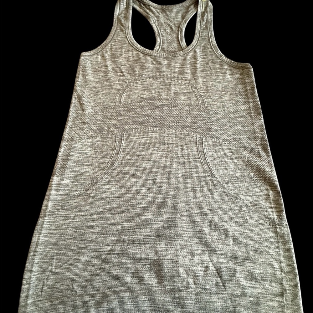 Lululemon Athletic Womens Tank Top Shirt Size Small Gray Striped Racerback
